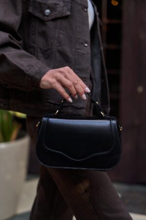 Cross Strap Hand and Shoulder Bag with Lid Black - Brand: Mina Fashion - Women & Kids, Baby Clothes Wholesale - Globality Store