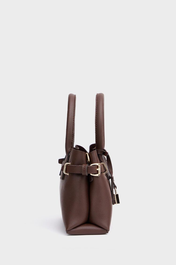 Mini Lock Detailed Hand and Shoulder Bag Brown - Brand: Mina Fashion - Women & Kids, Baby Clothes Wholesale - Globality Store