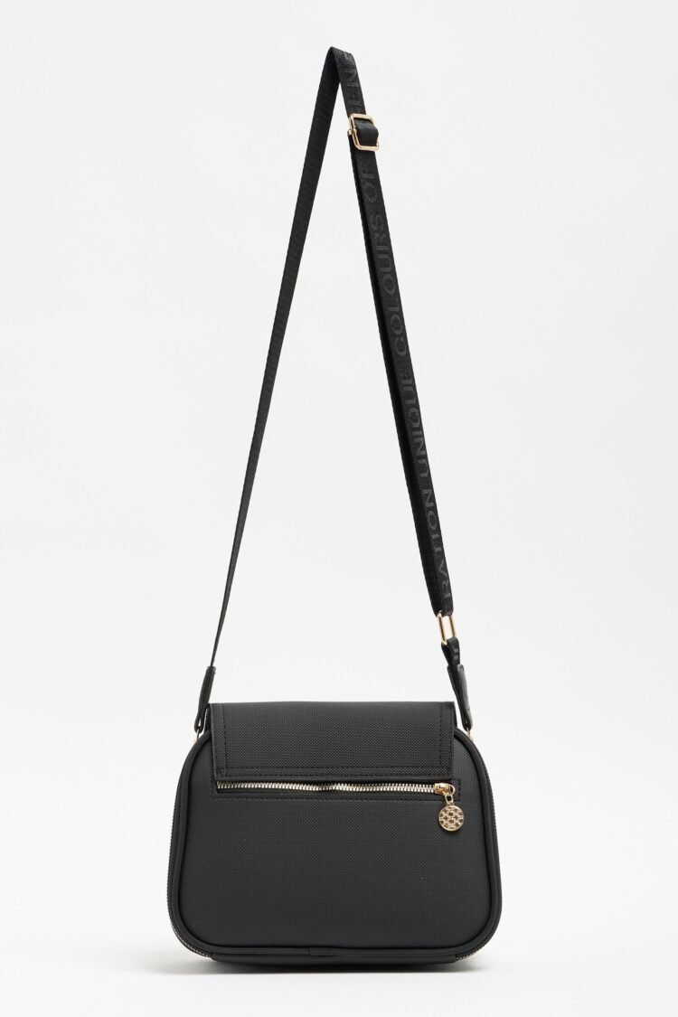 Trendy Casual Buckle Hand and Shoulder Bag Black