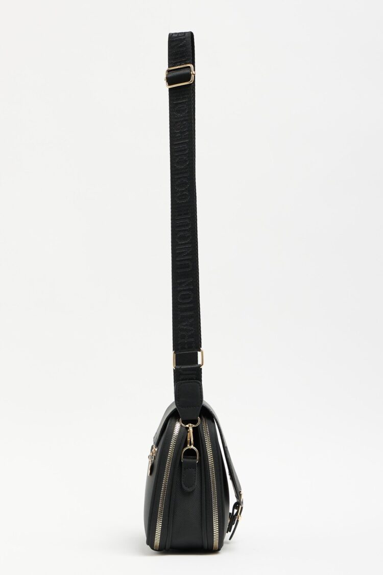 Trendy Casual Buckle Hand and Shoulder Bag Black