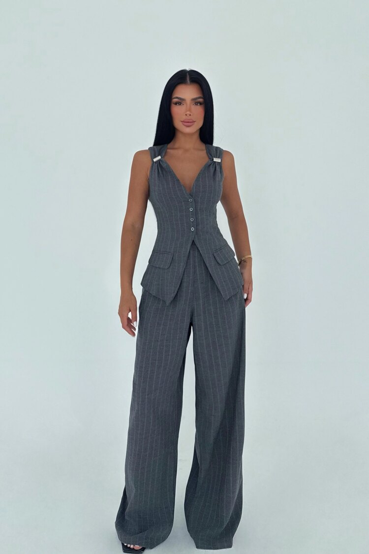 Elegant Formal Striped Suit - Brand: EYYO ATELIER - Women & Kids, Baby Clothes Wholesale - Globality Store