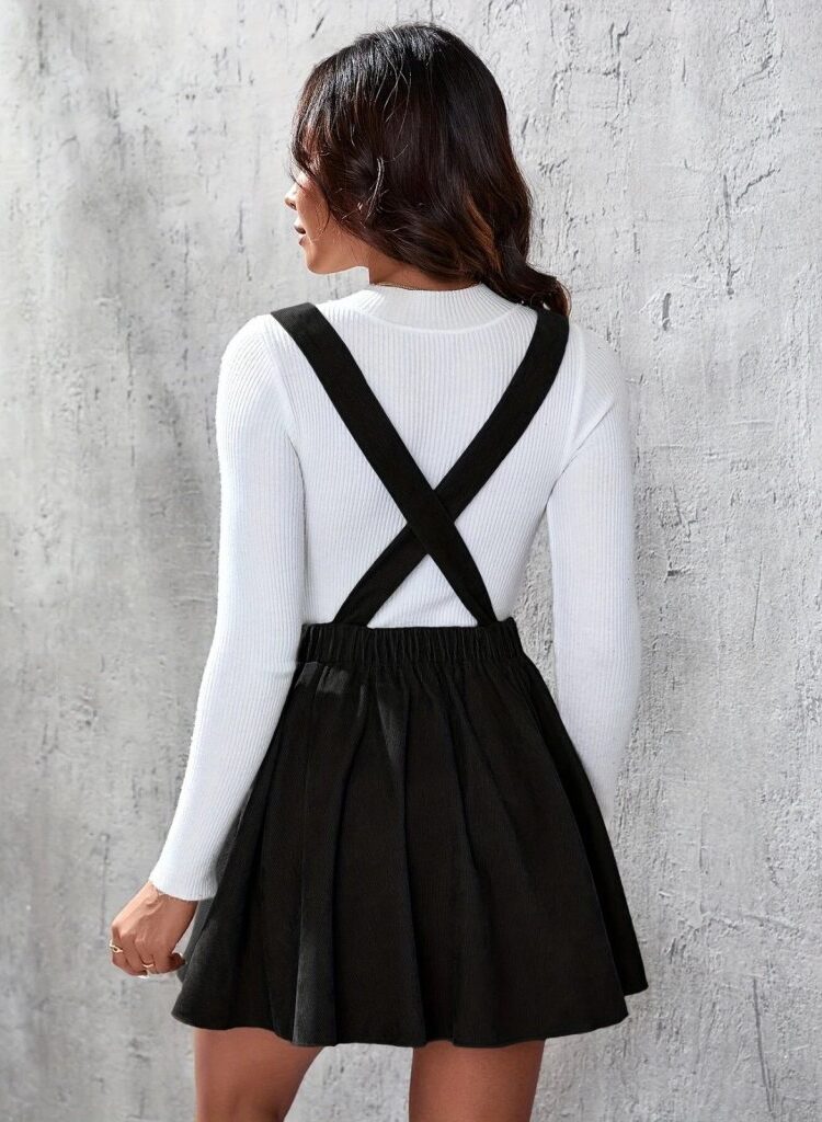 Skater Dress With Long Sleeves And Round Neck