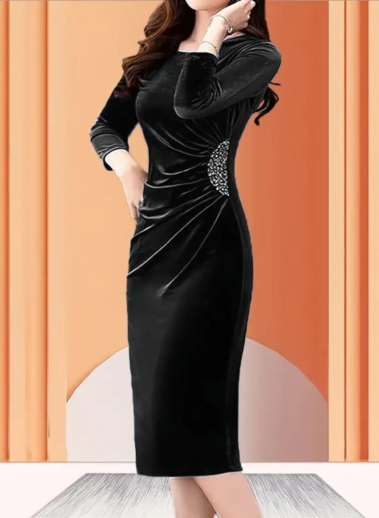 ElegantSheath Dress With 3/4 Sleeves - Brand: Janes - Women & Kids, Baby Clothes Wholesale - Globality Store