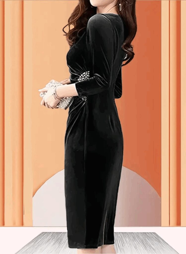 ElegantSheath Dress With 3/4 Sleeves