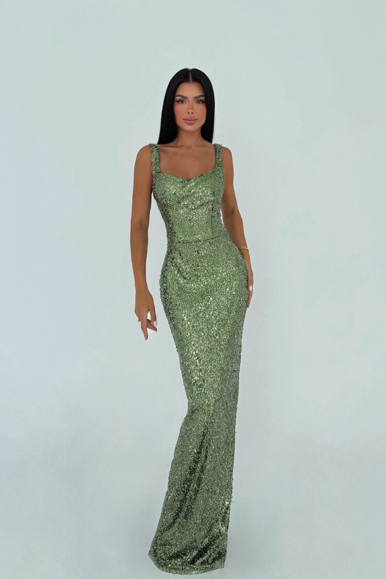 SexyBodycon Sequined Dress - Floor Length - Brand: EYYO ATELIER - Women & Kids, Baby Clothes Wholesale - Globality Store