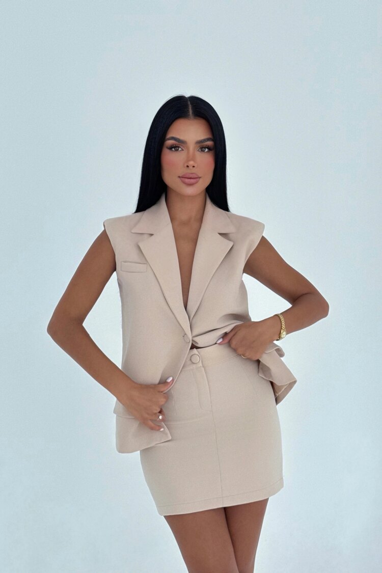 Elegant Slim Fit Sleeveless Suit - Brand: EYYO ATELIER - Women & Kids, Baby Clothes Wholesale - Globality Store