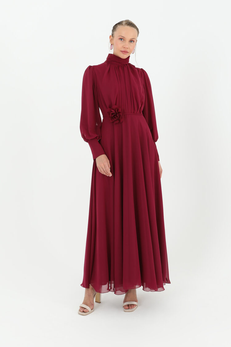 Claret Red Fit And Flare Dress - Brand: Puane - Women & Kids, Baby Clothes Wholesale - Globality Store