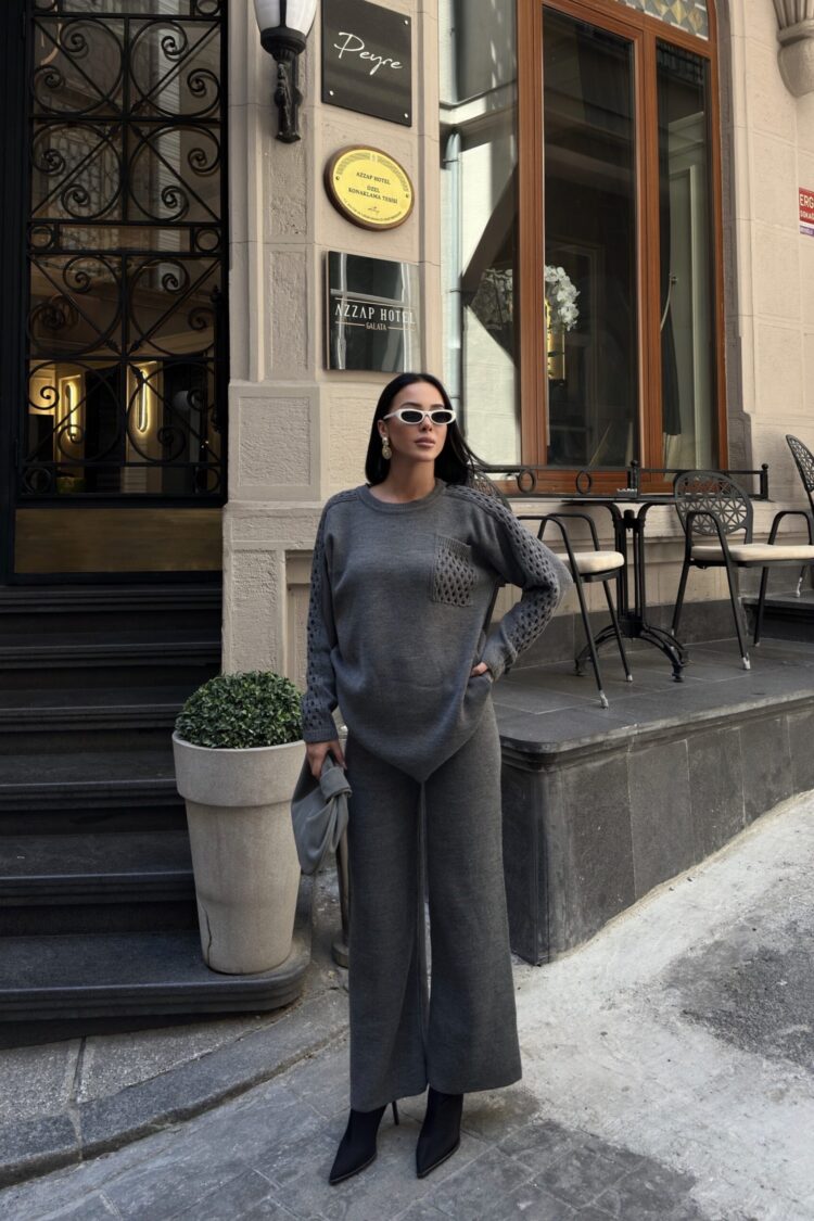 Grey Casual Elegant Suit With Palazzo Pants - Brand: My Fashion - Women & Kids, Baby Clothes Wholesale - Globality Store