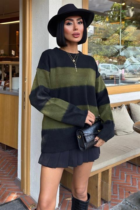 Black Sweater Oversized Color Block Casual - Brand: Sobe Istanbul - Women & Kids, Baby Clothes Wholesale - Globality Store