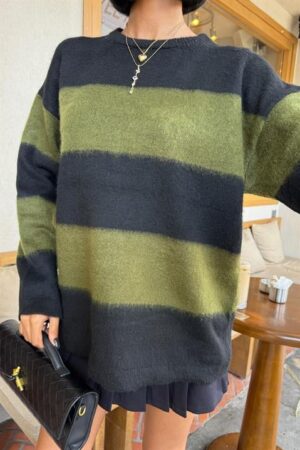Black Sweater Oversized Color Block Casual - Brand: Sobe Istanbul - Women & Kids, Baby Clothes Wholesale - Globality Store