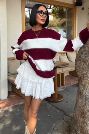 Sweater With Striped Design - Brand: Sobe Istanbul - Women & Kids, Baby Clothes Wholesale - Globality Store