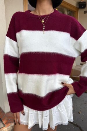 Sweater With Striped Design - Brand: Sobe Istanbul - Women & Kids, Baby Clothes Wholesale - Globality Store