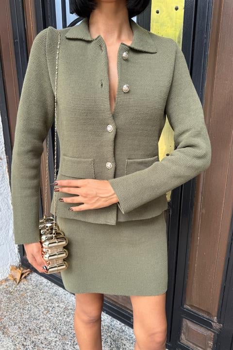 Elegant Fitted Set With Pencil Mini Skirt