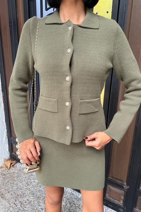 Elegant Fitted Set With Pencil Mini Skirt