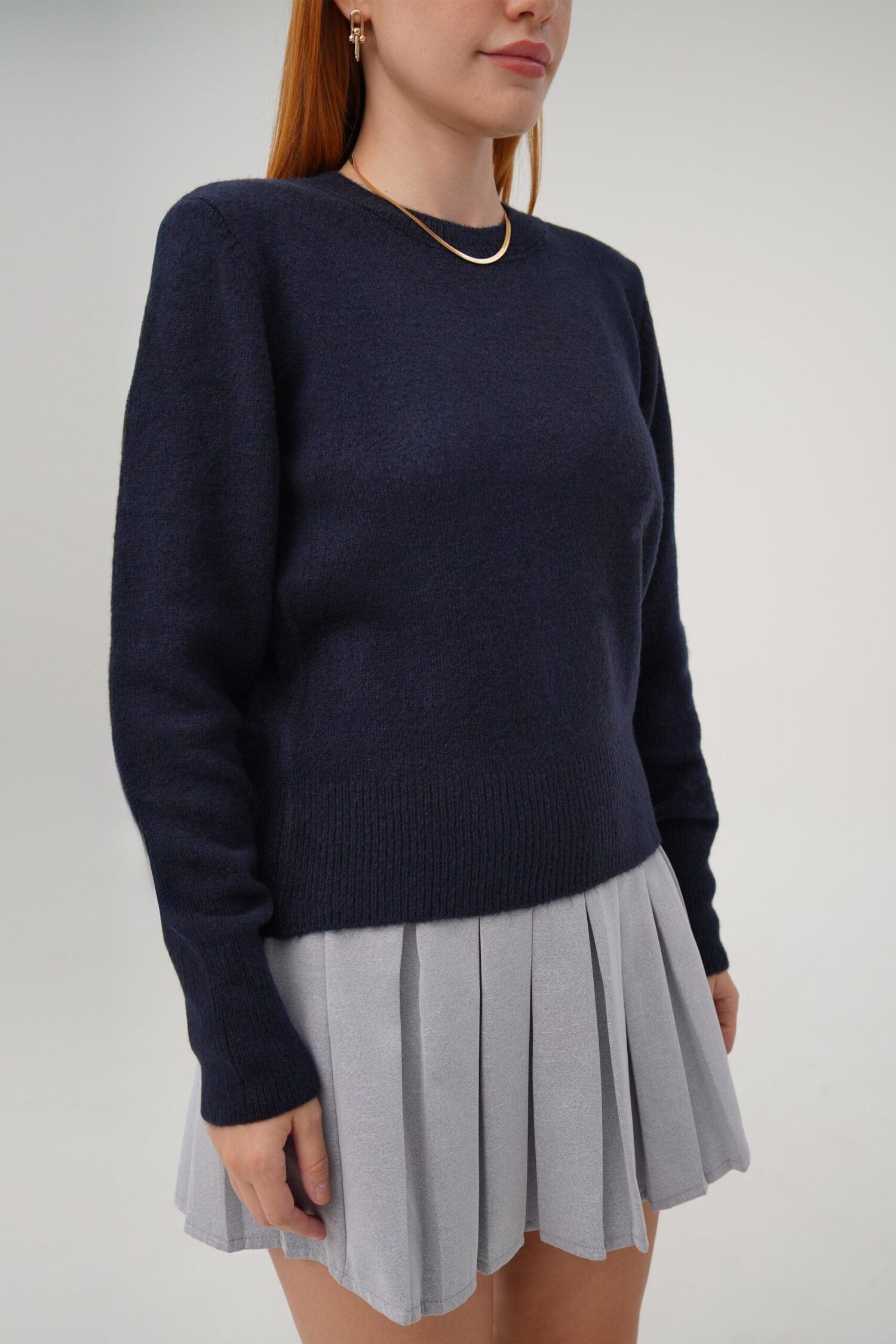Crew Neck Basic WholesaleKnitted Sweater - Brand: Lustrin - Women & Kids, Baby Clothes Wholesale - Globality Store