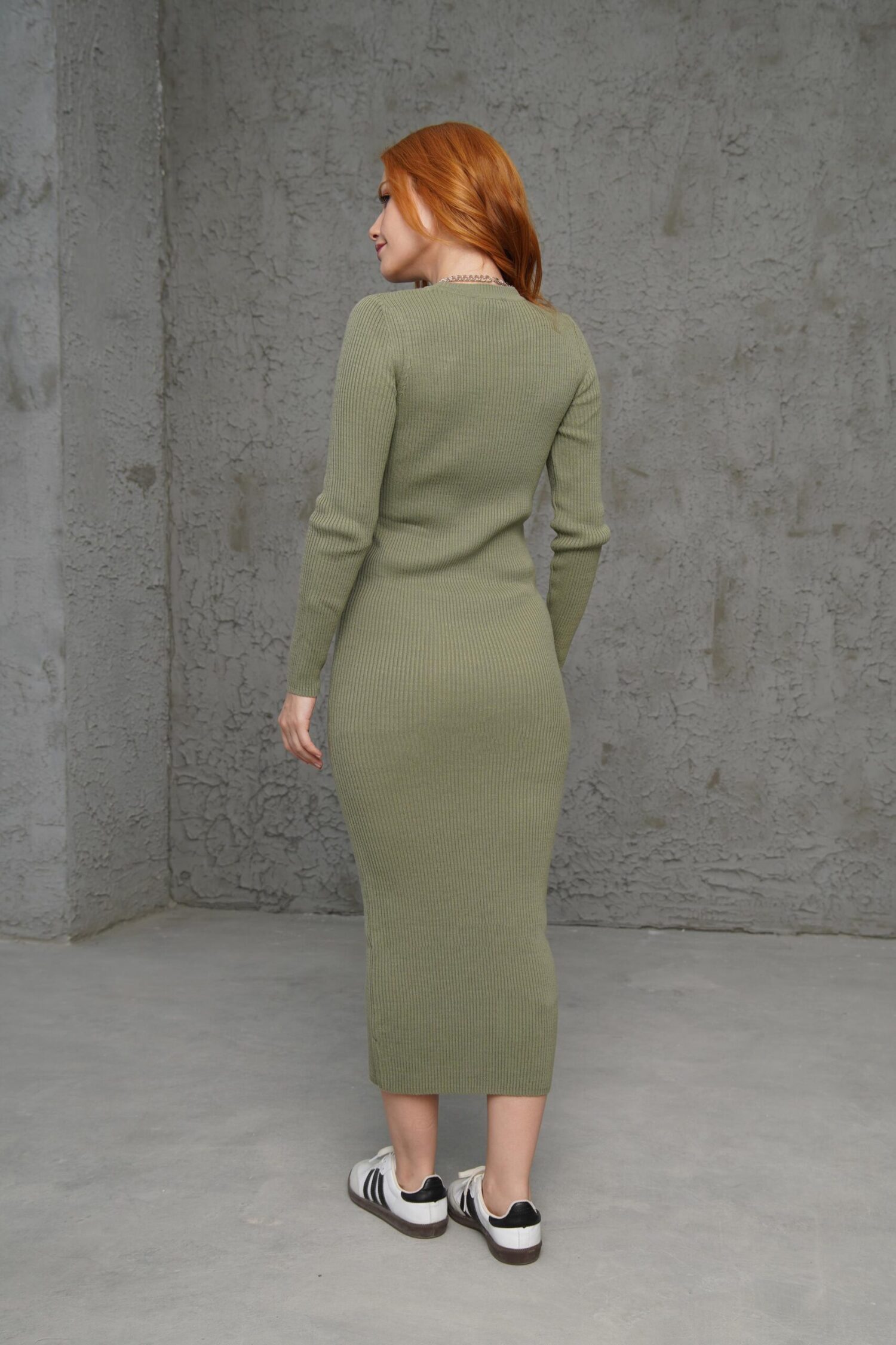 WholesaleKnitwear Long Ribbed Dress - Brand: Lustrin - Women & Kids, Baby Clothes Wholesale - Globality Store