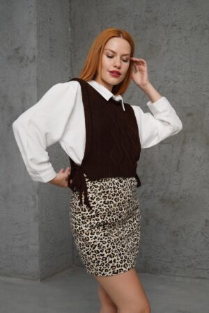 WholesaleKnitted Sweater With Lace Detail - Brand: Lustrin - Women & Kids, Baby Clothes Wholesale - Globality Store