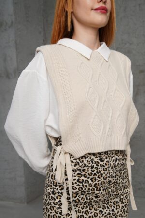 WholesaleKnitted Sweater With Lace Detail - Brand: Lustrin - Women & Kids, Baby Clothes Wholesale - Globality Store