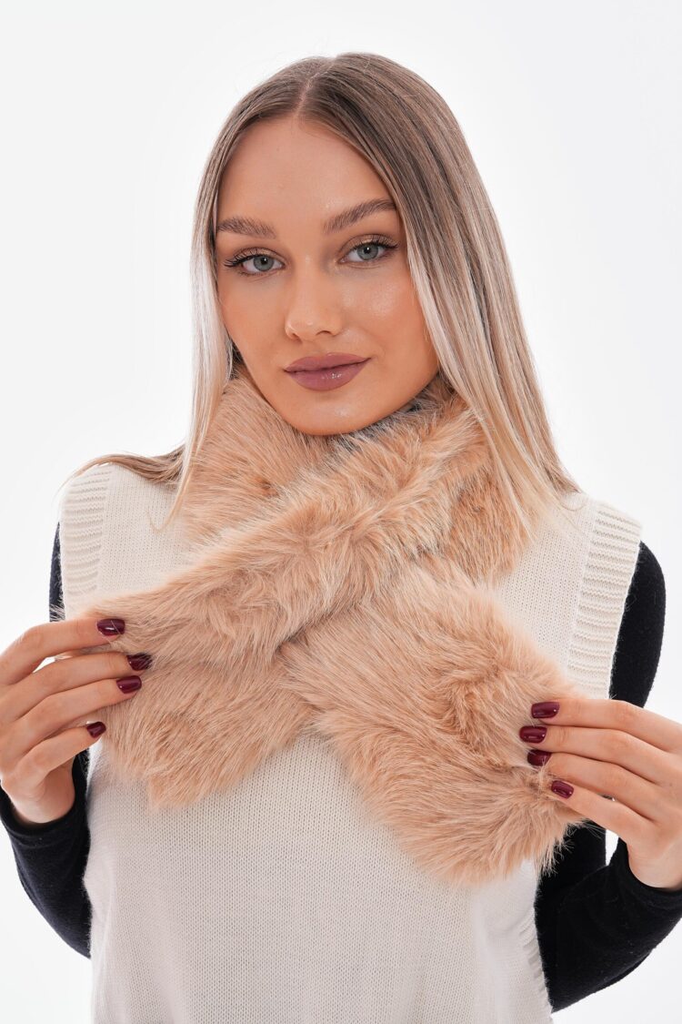 Mango Fabric Internal Fur Scarf