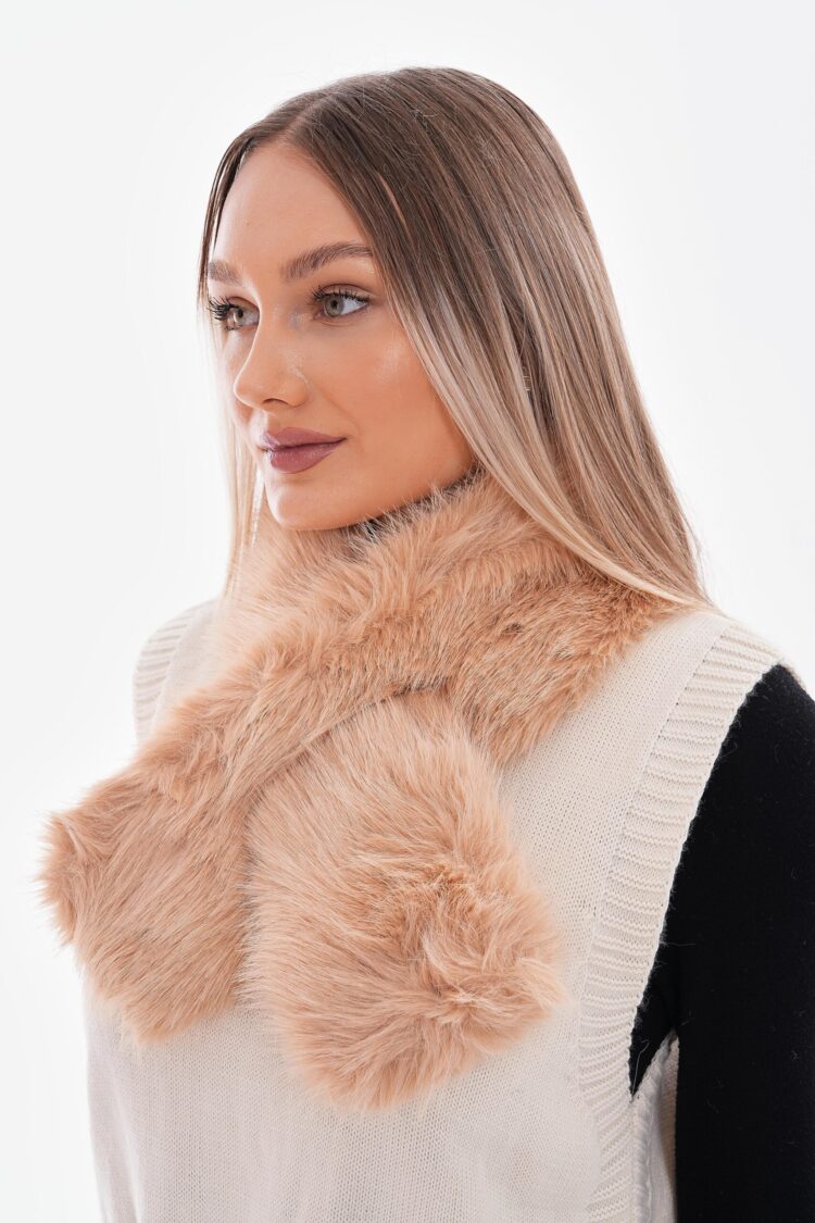 Mango Fabric Internal Fur Scarf