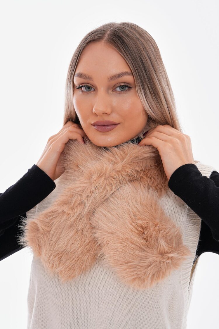 Mango Fabric Internal Fur Scarf