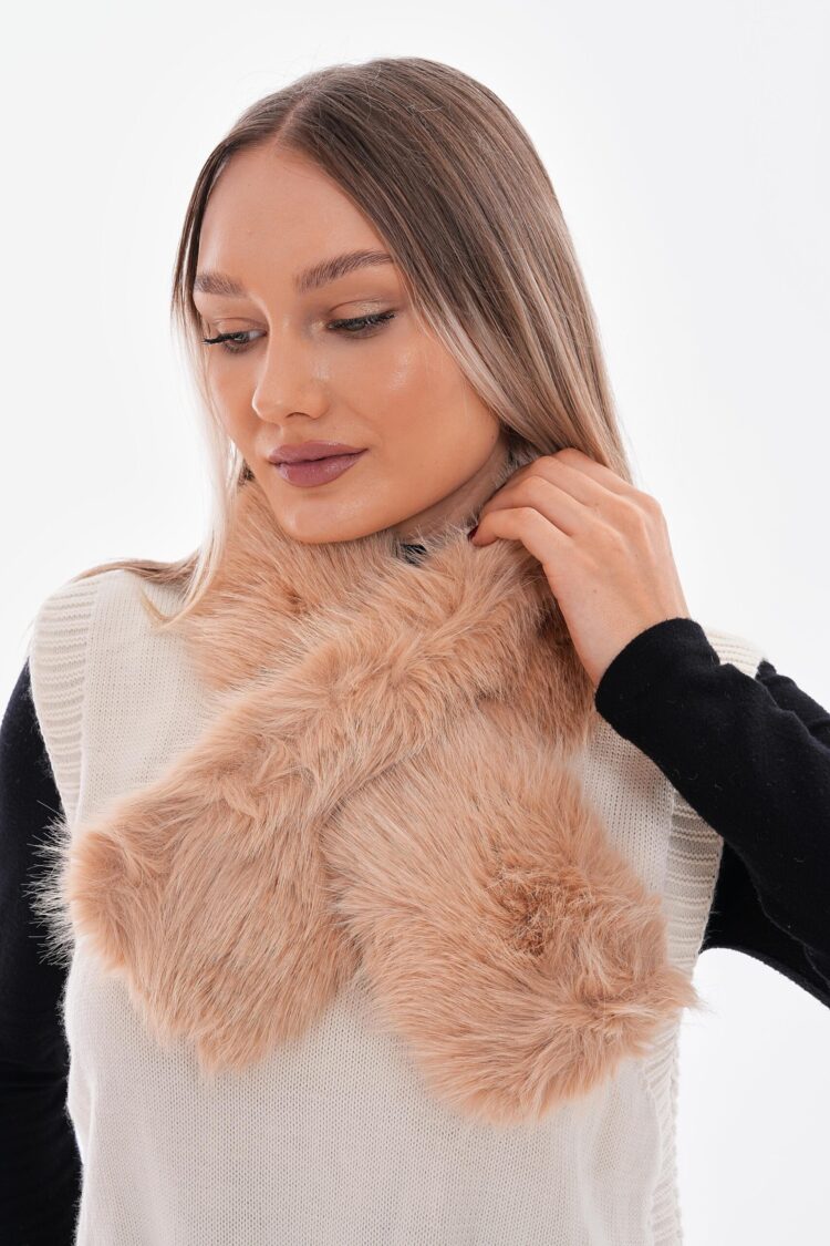 Mango Fabric Internal Fur Scarf