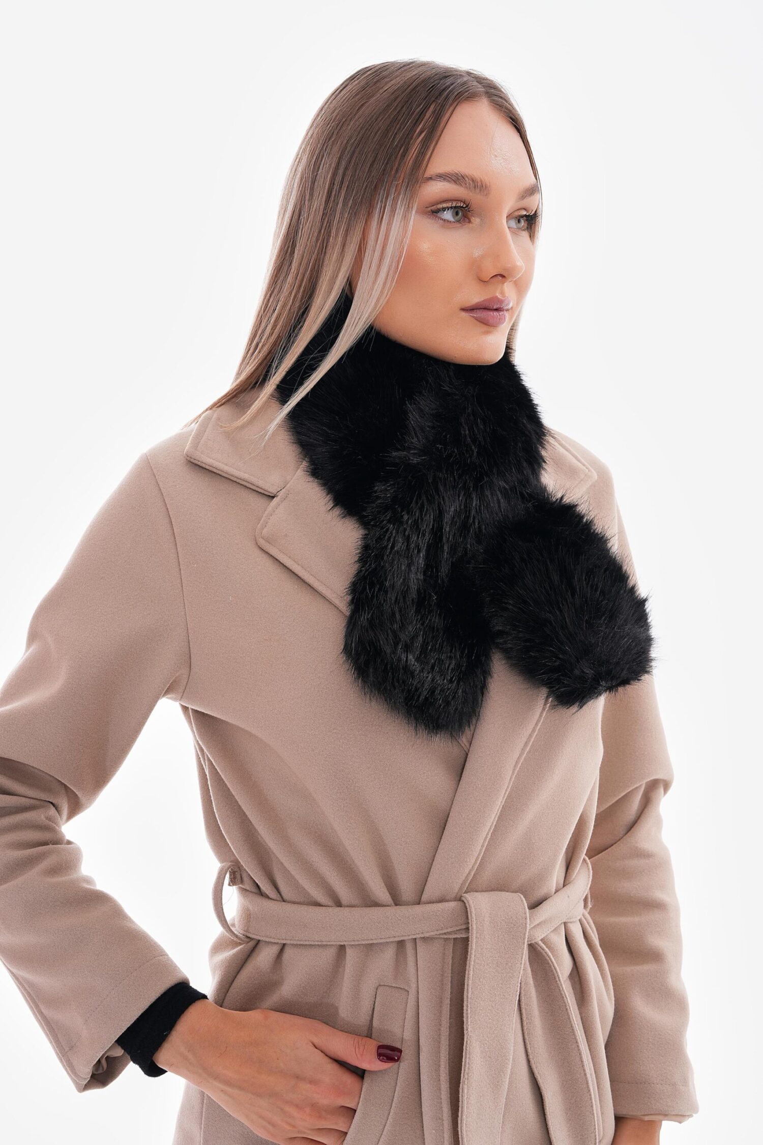 Mango Fabric Internal Fur Scarf - Brand: Axesoire - Women & Kids, Baby Clothes Wholesale - Globality Store
