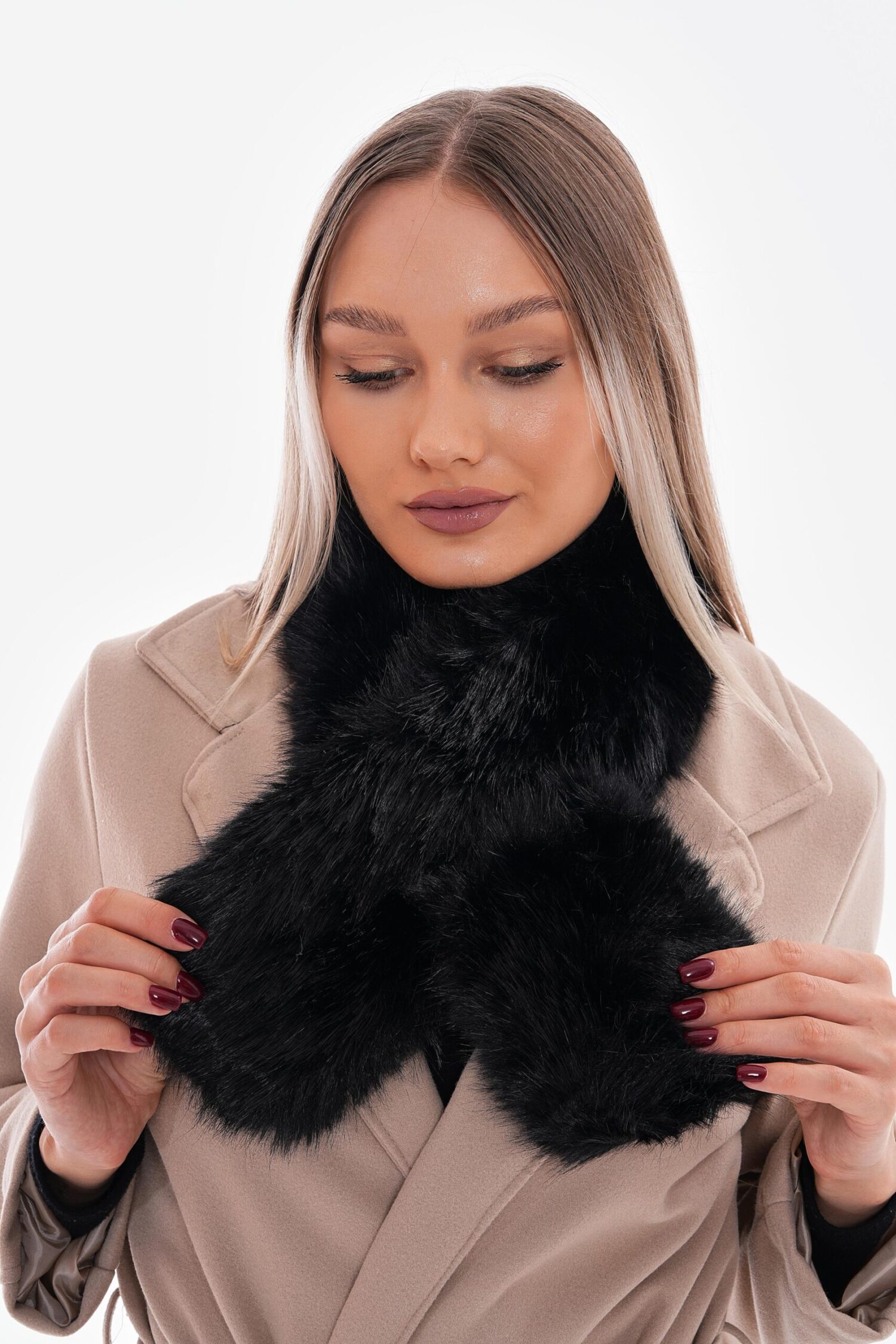 Mango Fabric Internal Fur Scarf - Brand: Axesoire - Women & Kids, Baby Clothes Wholesale - Globality Store