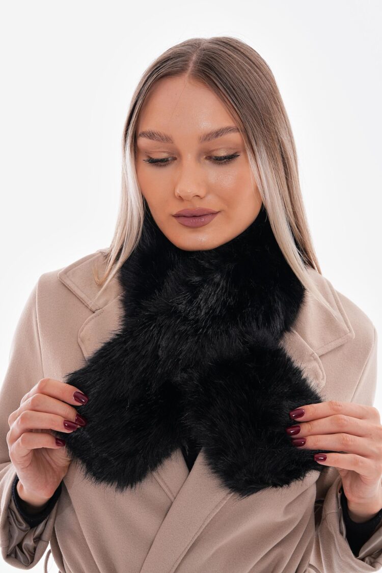 Mango Fabric Internal Fur Scarf