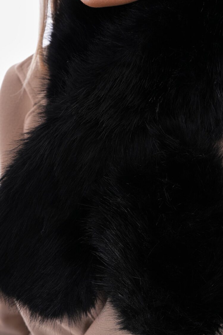 Mango Fabric Internal Fur Scarf