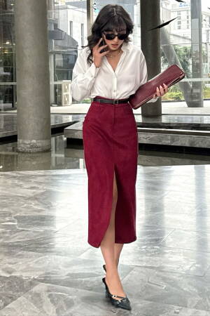 Burgundy Suede Wholesale Skirt - Brand: Topshow - Women & Kids, Baby Clothes Wholesale - Globality Store