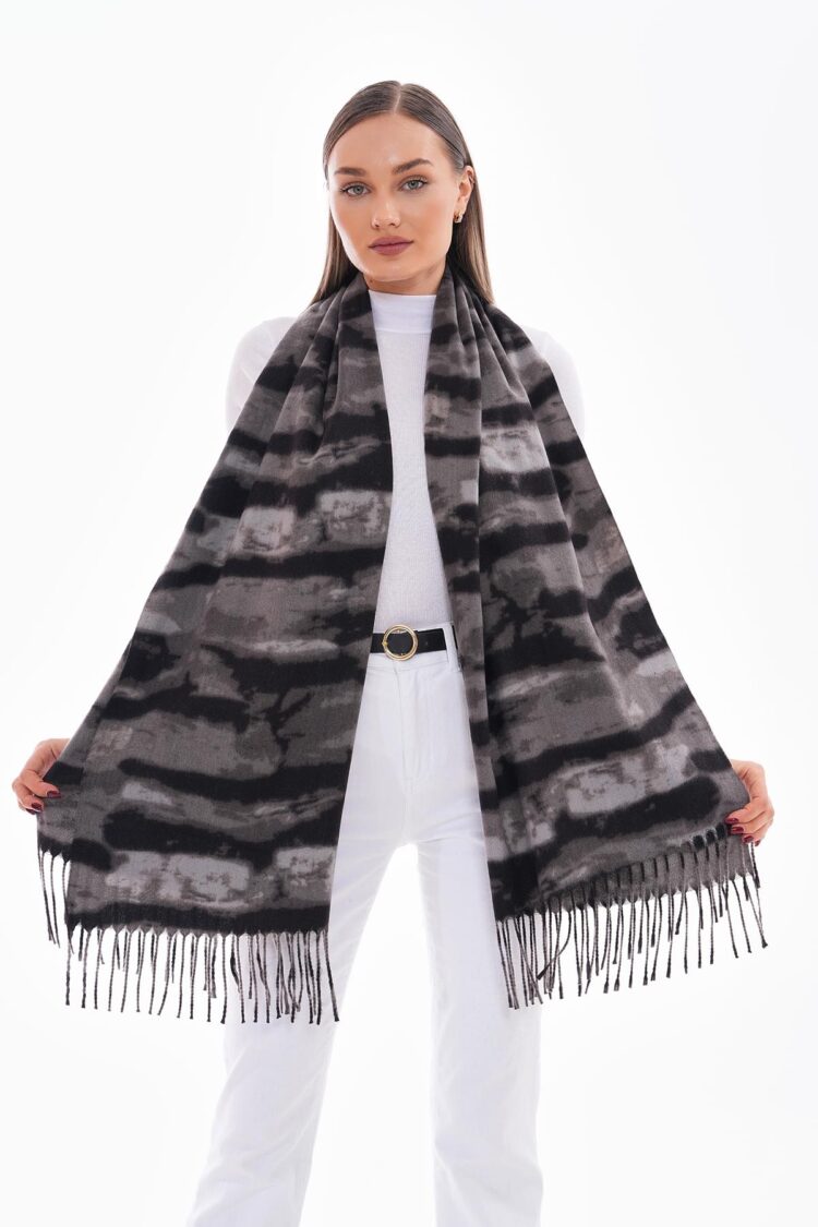 Tassel Shawl With Stripe Transition - Brand: Axesoire - Women & Kids, Baby Clothes Wholesale - Globality Store