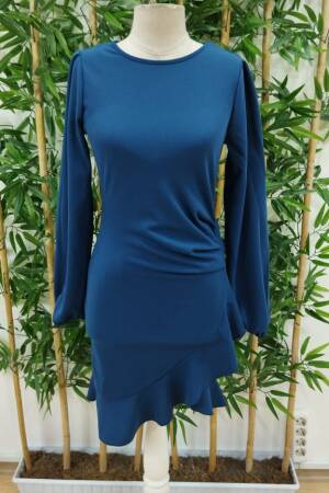 Women's Long Sleeve Crew Neck Front Flounce Imported Crepe Dress - Brand: Janes - Women & Kids, Baby Clothes Wholesale - Globality Store