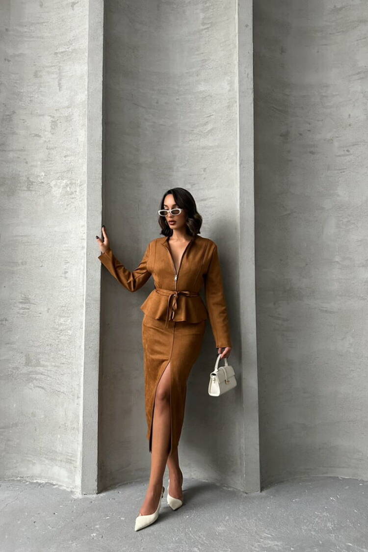 Tan Suede Wholesale Skirt
