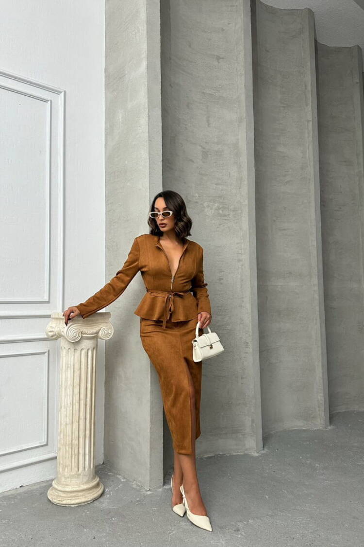 Tan Suede Wholesale Skirt