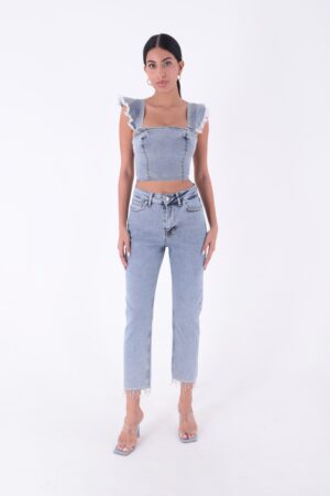 Seamless Mom Jeans With Hem - Brand: XLove - Women & Kids, Baby Clothes Wholesale - Globality Store