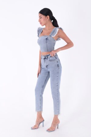 Seamless Mom Jeans With Hem - Brand: XLove - Women & Kids, Baby Clothes Wholesale - Globality Store