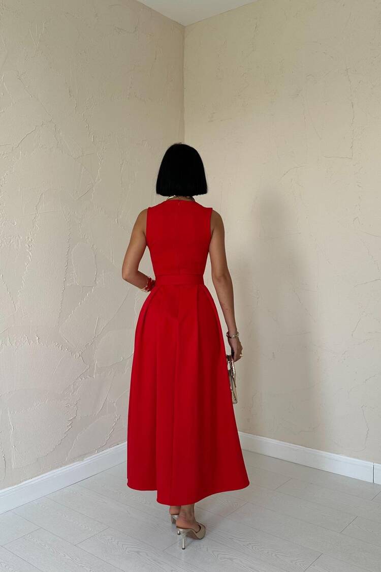 Halter Neck Flared Dress