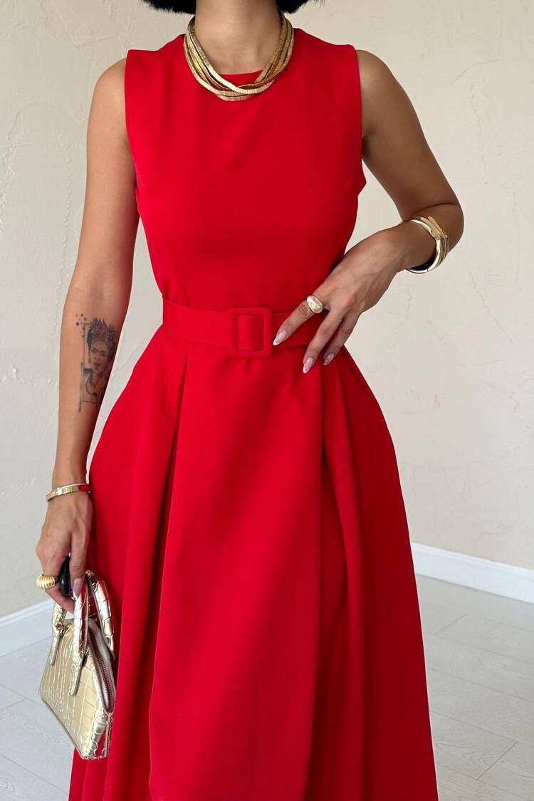Halter Neck Flared Dress