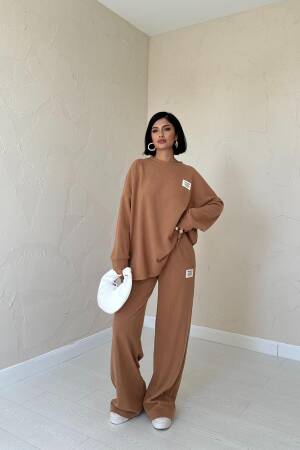 Classic Ribbed Sweater And Trouser Set - Camel - Brand: Elisa - Women & Kids, Baby Clothes Wholesale - Globality Store