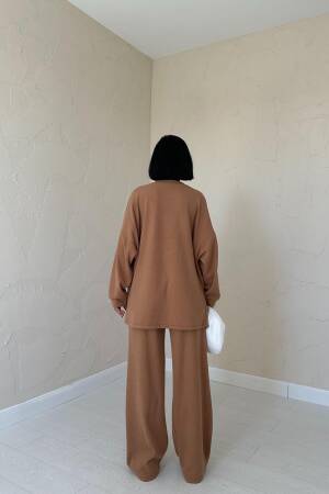 Classic Ribbed Sweater And Trouser Set - Camel - Brand: Elisa - Women & Kids, Baby Clothes Wholesale - Globality Store