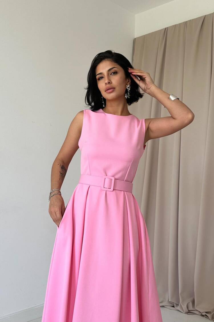 Halter Neck Flared Dress