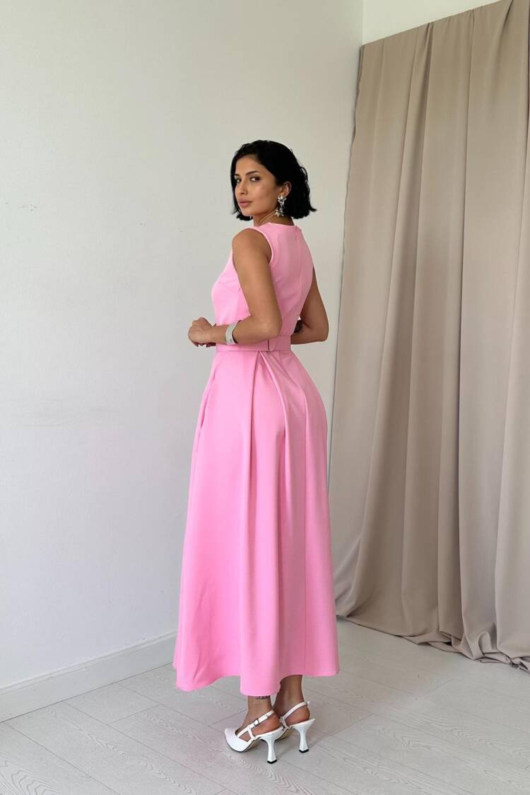 Halter Neck Flared Dress
