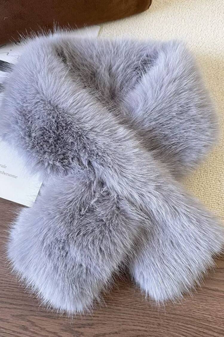 Mango Fabric Interlining Fur Scarf - Brand: Axesoire - Women & Kids, Baby Clothes Wholesale - Globality Store