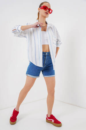 Striped Oversize Shirt 20278 - Brand: Bigdart - Women & Kids, Baby Clothes Wholesale - Globality Store