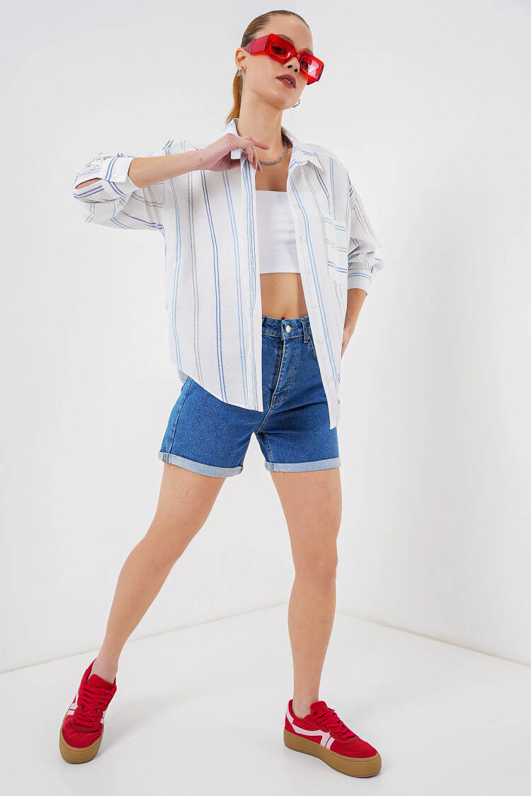 Striped Oversize Shirt 20278