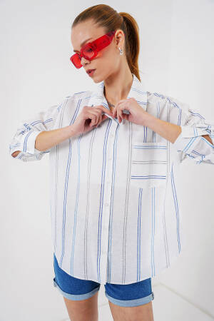 Striped Oversize Shirt 20278 - Brand: Bigdart - Women & Kids, Baby Clothes Wholesale - Globality Store