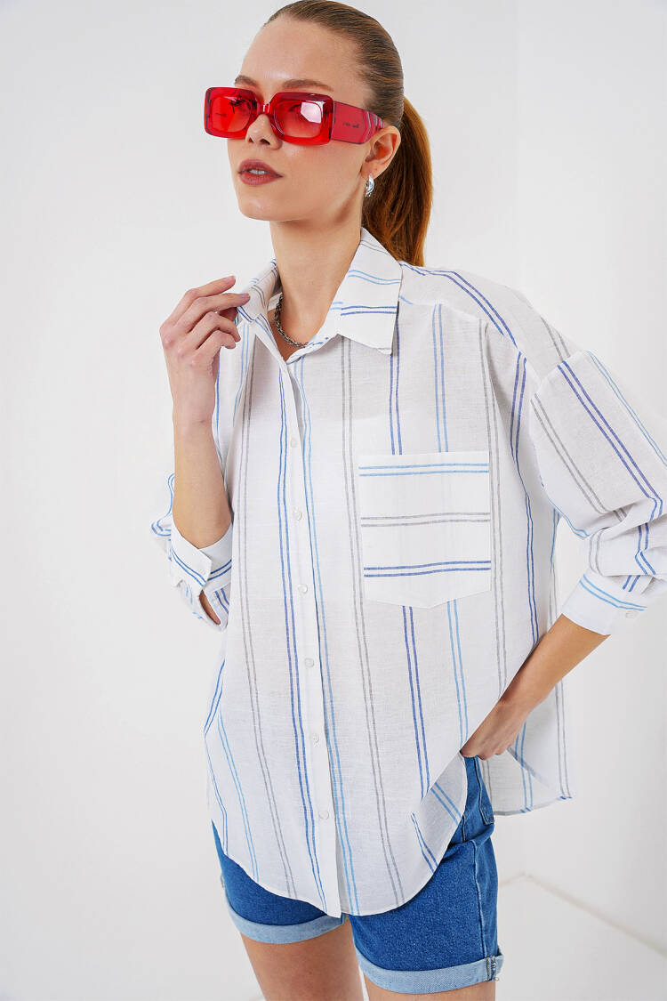 Striped Oversize Shirt 20278