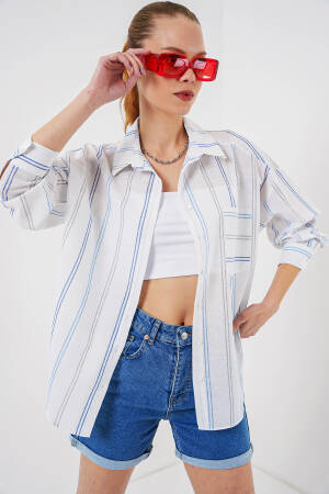 Striped Oversize Shirt 20278 - Brand: Bigdart - Women & Kids, Baby Clothes Wholesale - Globality Store