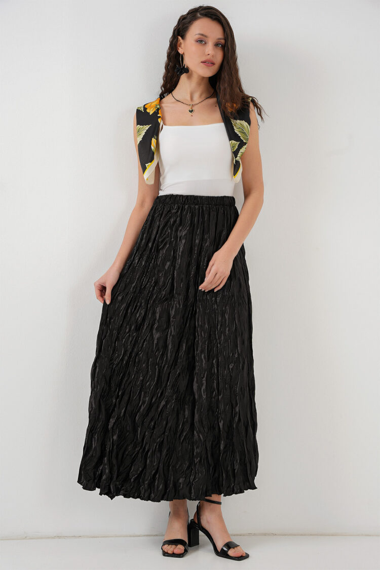 Long Wrinkle Shiny Skirt 8034 - Brand: Bigdart - Women & Kids, Baby Clothes Wholesale - Globality Store